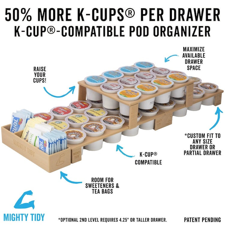 K-cup Drawer Organizer for Keurig®-Style Coffee Pods