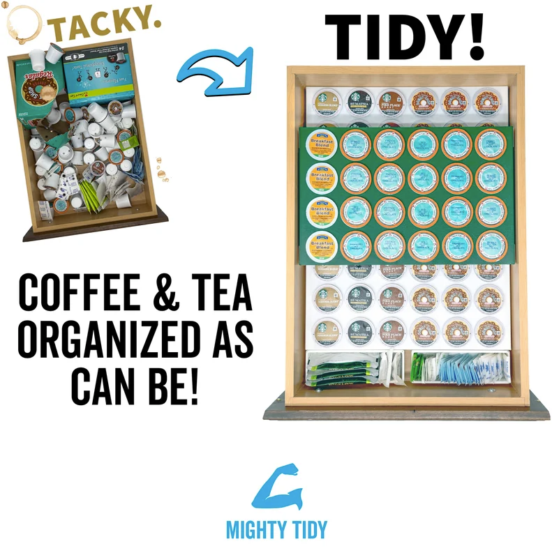 go from tacky to tidy; coffee & tea organized as it can be!