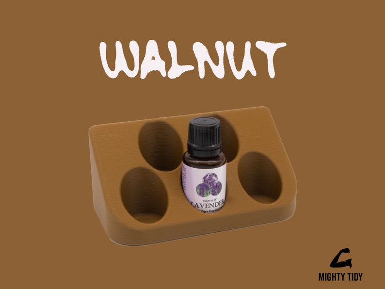5 hole essential oil holder, walnut colored