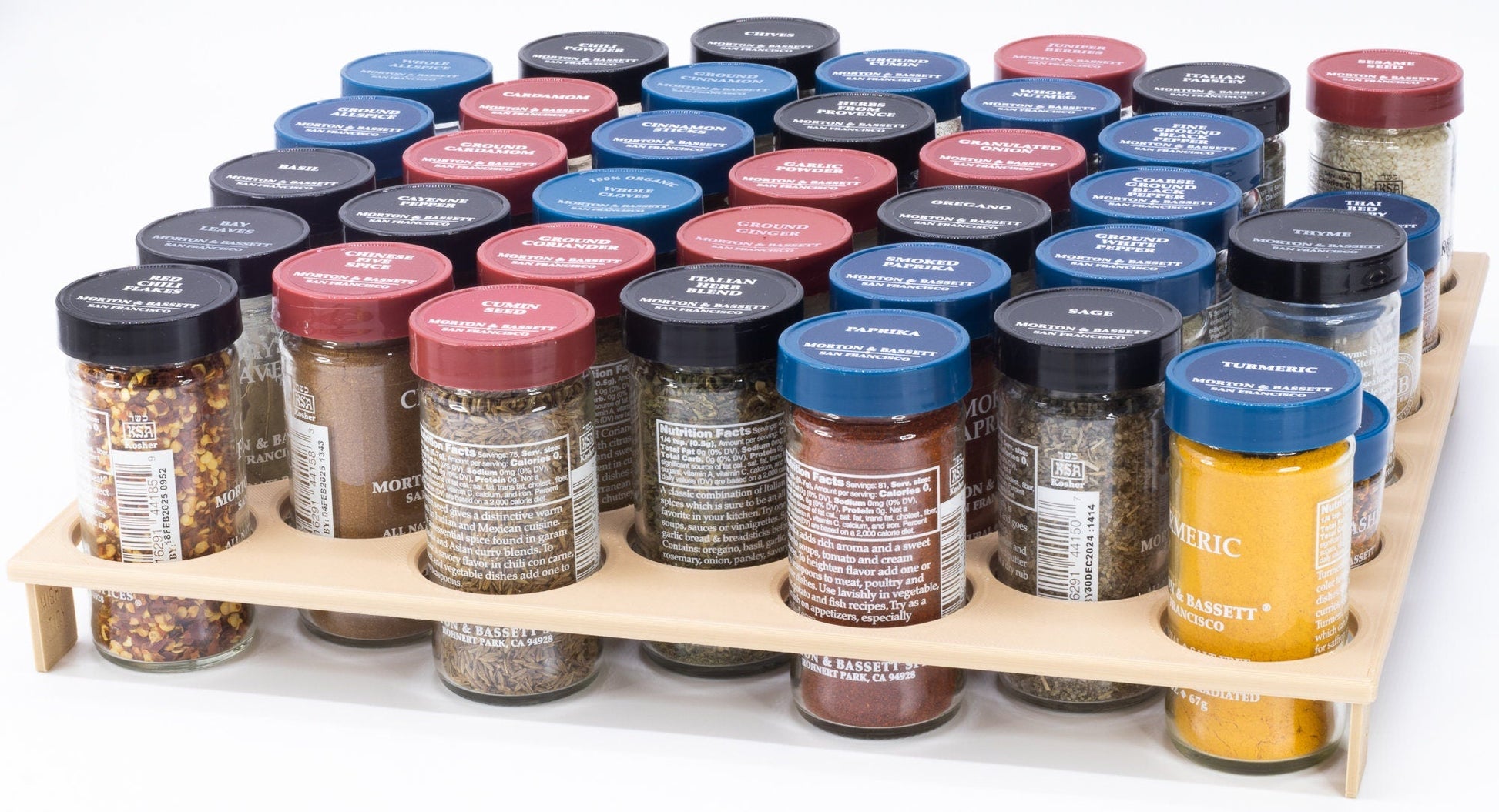 custom standing spice drawer example back view